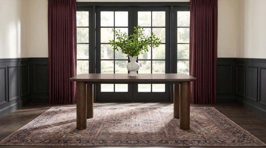 Faulkner 84-inch Extension Wood Dining Table Brown Oak