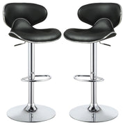 Edenton Upholstered Adjustable Bar Stool Black (Set of 2)
