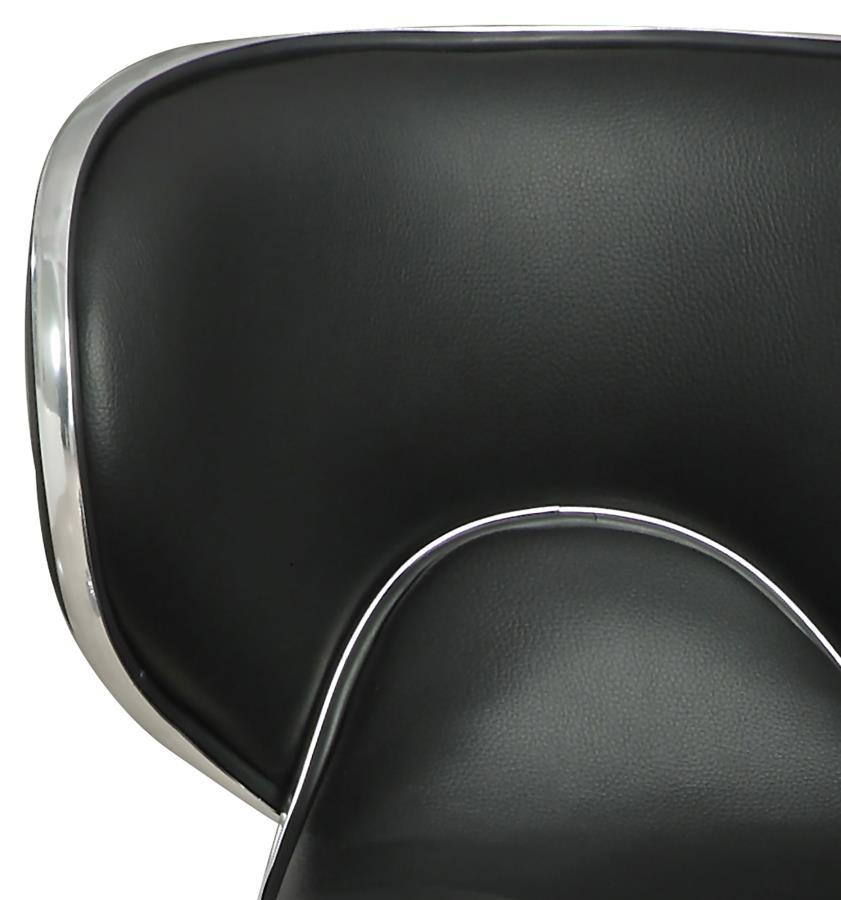 Edenton Upholstered Adjustable Bar Stool Black (Set of 2)