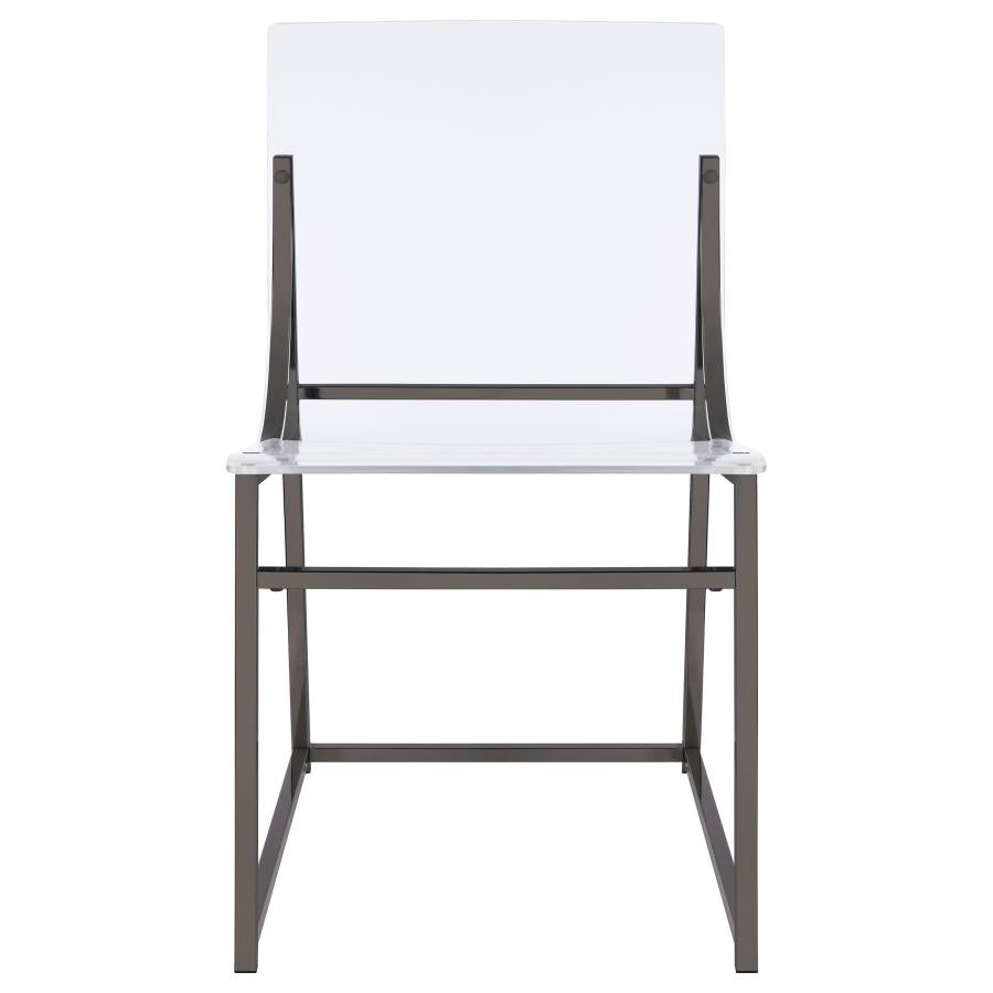 Jillian 5-piece Round Mirror Top Dining Set Black Nickel