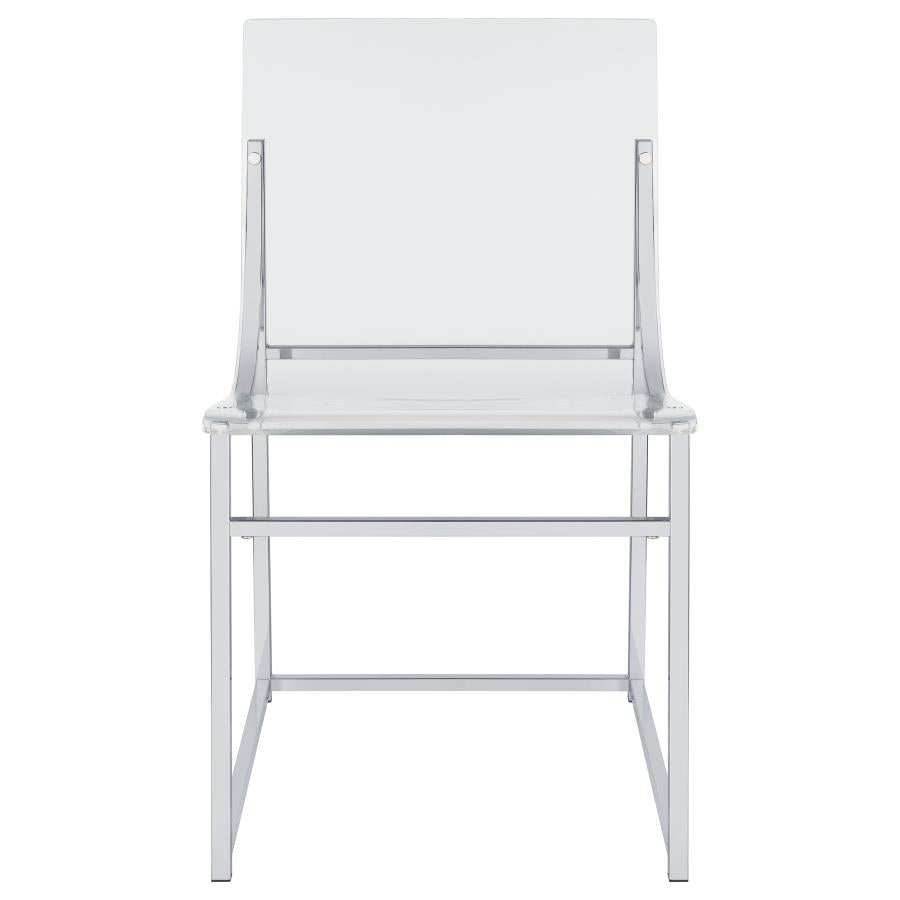 Adino Acrylic Dining Side Chair Chrome (Set of 2)