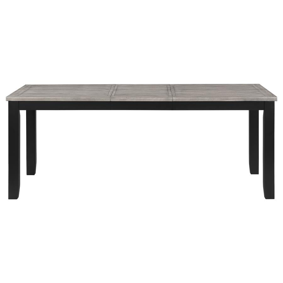 Elodie 5-piece Rectangular Extension Leaf Dining Set Grey and Black