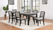 Elodie 7-piece Rectangular Extension Leaf Dining Set Grey and Black
