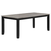 Elodie Rectangular 78-inch Extension Leaf Dining Table Grey and Black