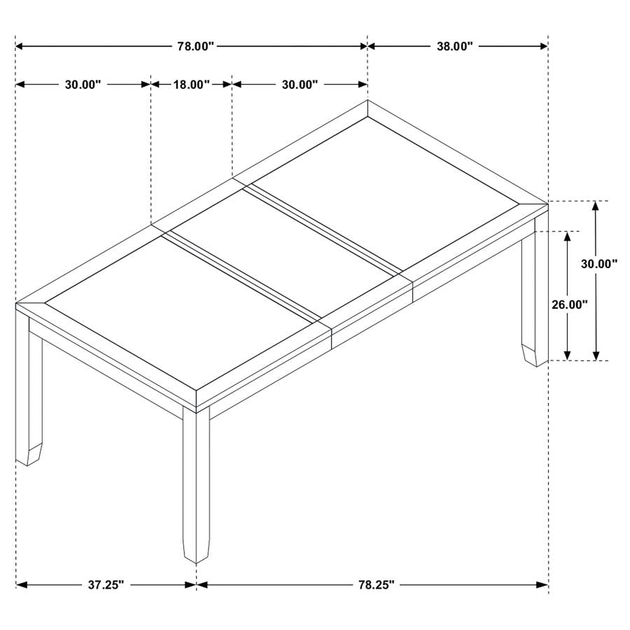 Elodie Rectangular 78-inch Extension Leaf Dining Table Grey and Black