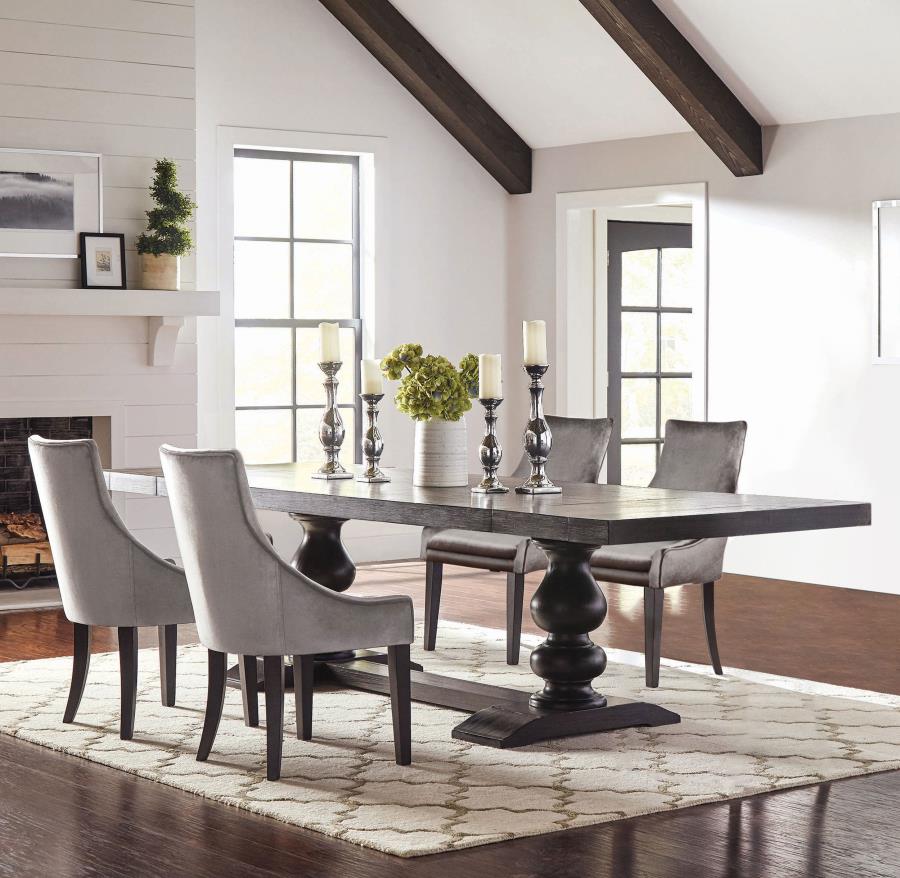 Phelps 5-piece Rectangular Dining Table Set Distressed Noir