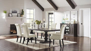 Phelps 5-piece Extension Dining Set with Upholstered Chairs Distressed Noir