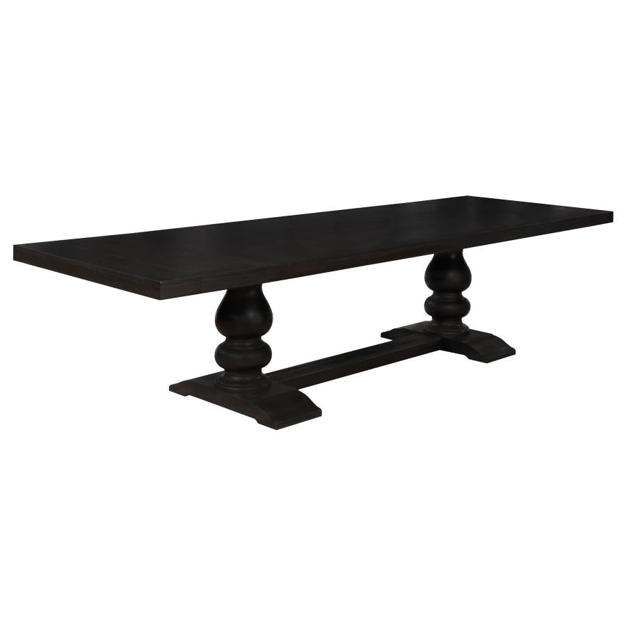 Phelps 5-piece Extension Dining Set with Upholstered Chairs Distressed Noir