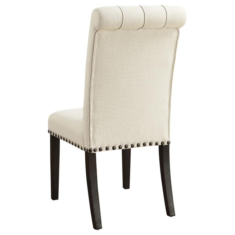 Phelps 5-piece Extension Dining Set with Upholstered Chairs Distressed Noir