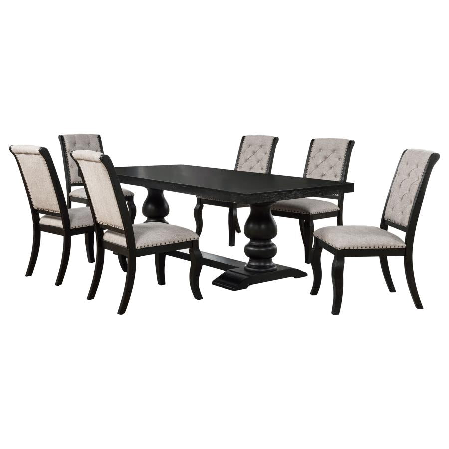 Phelps 7-piece Extension Dining Set Distressed Noir