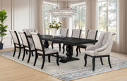 Phelps 9-piece Extension Dining Set with 2 Arm Chairs Distressed Noir