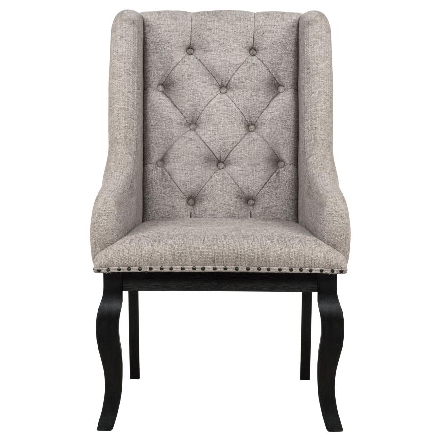 Phelps 9-piece Extension Dining Set with 2 Arm Chairs Distressed Noir