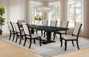 Phelps 9-piece Extension Dining Set Distressed Noir