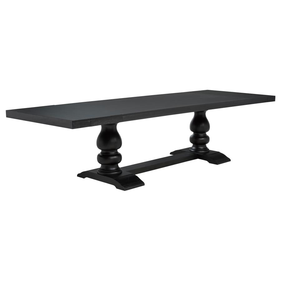 Phelps 9-piece Extension Dining Set Distressed Noir