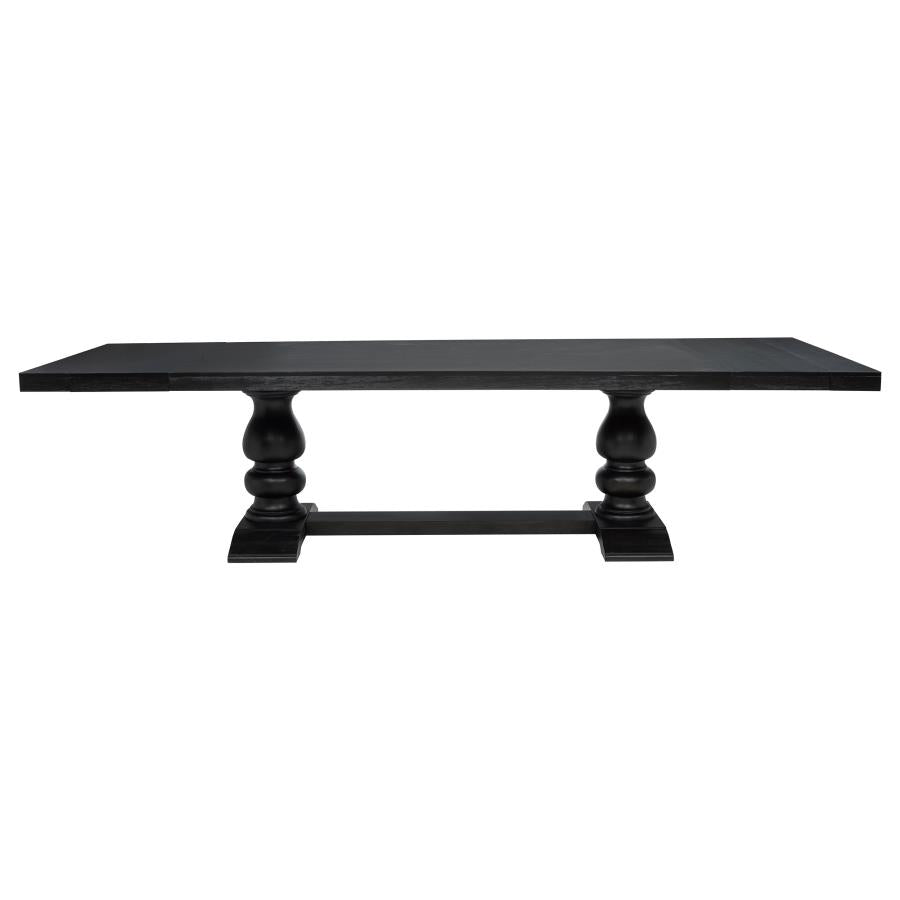 Phelps 9-piece Extension Dining Set Distressed Noir