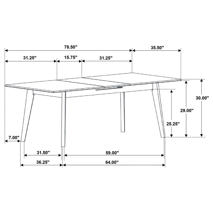 Crestmont 5-piece Extension Leaf Dining Table Set Black