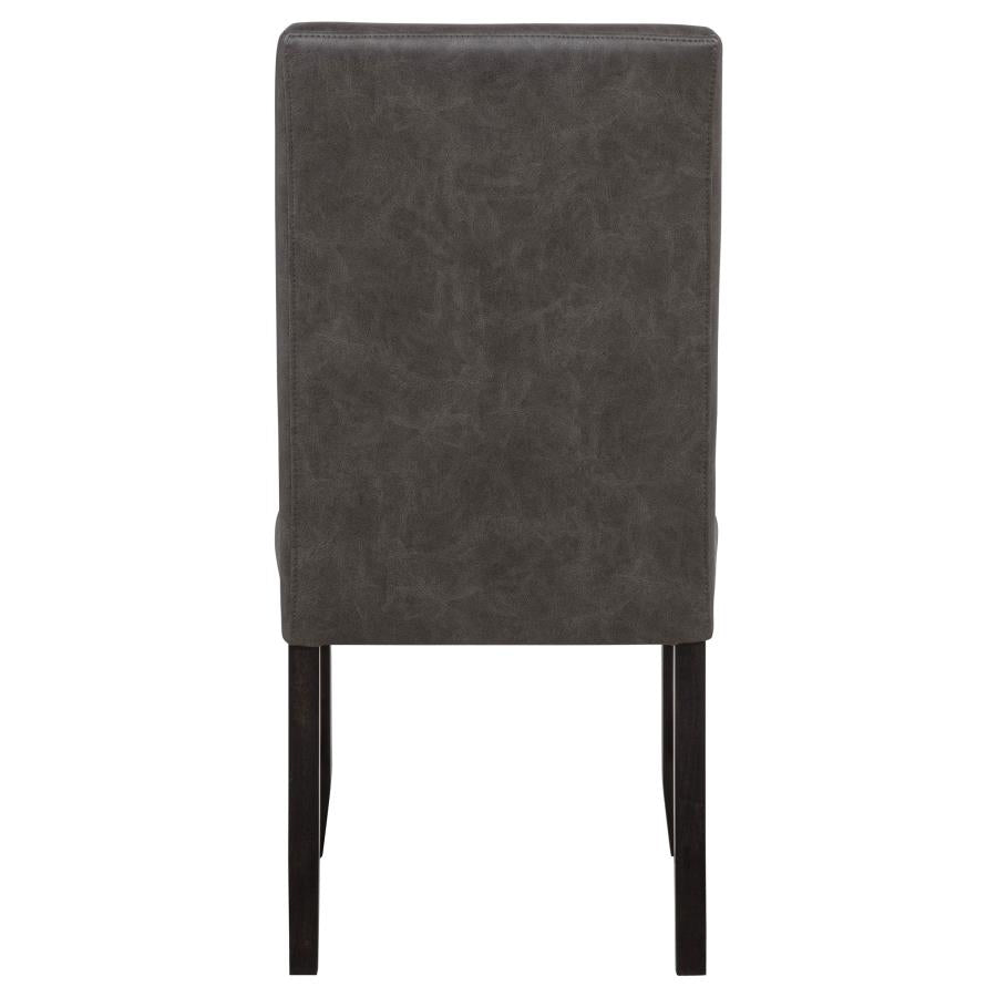 Averill Faux Leather Upholstered Dining Side Chair Dark Grey (Set of 2)