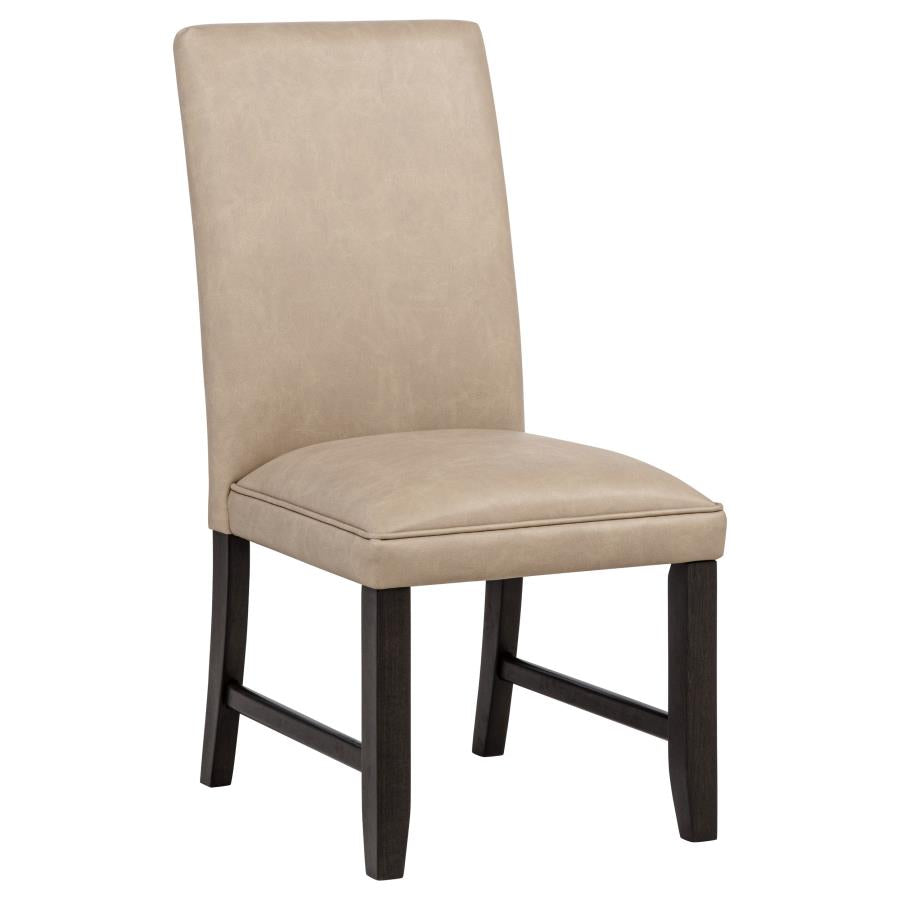 Averill Faux Leather Upholstered Dining Side Chair Tan (Set of 2)