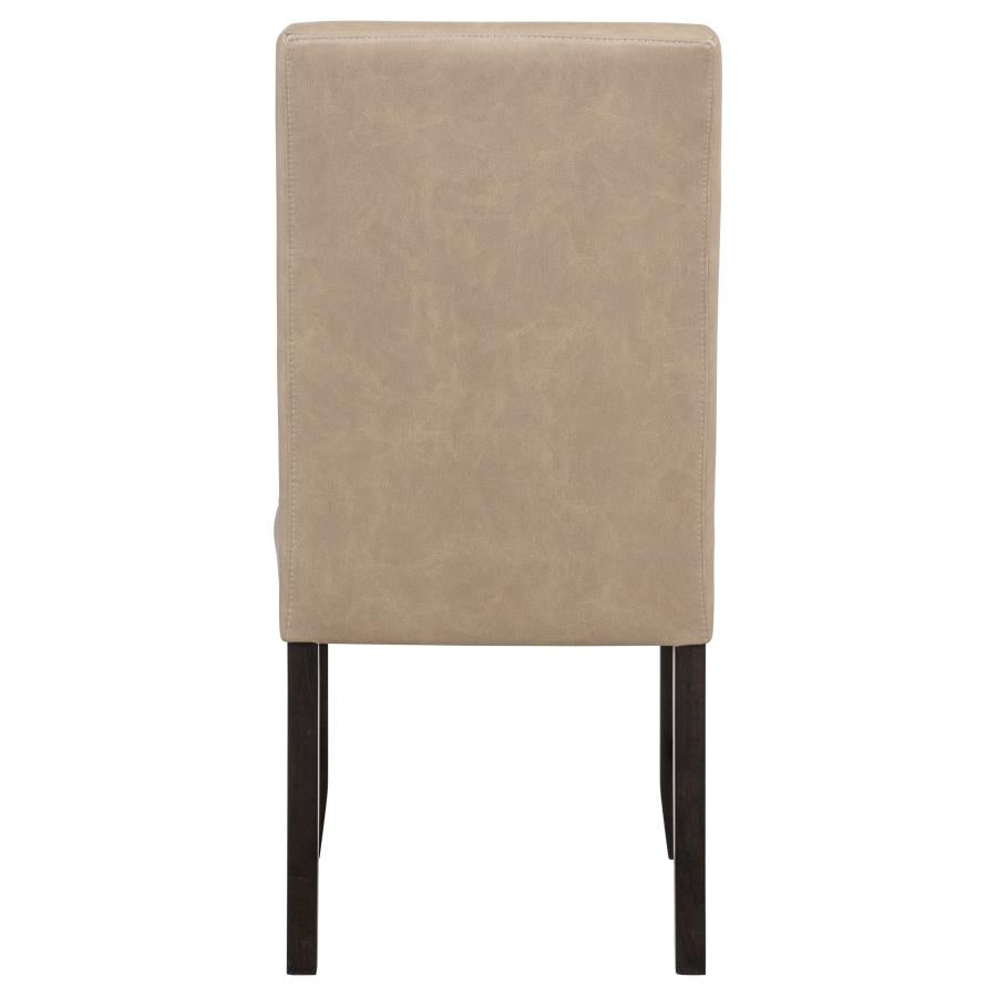 Averill Faux Leather Upholstered Dining Side Chair Tan (Set of 2)