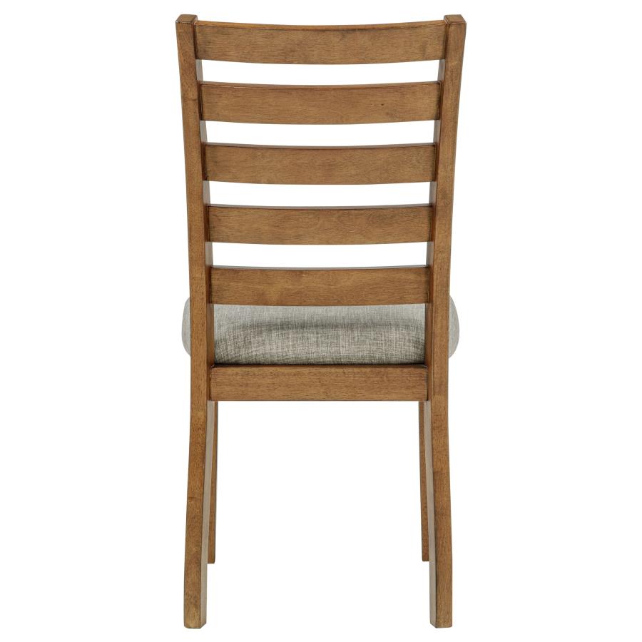 Atwood Wood Dining Side Chair Upholstered Seat Warm Brown