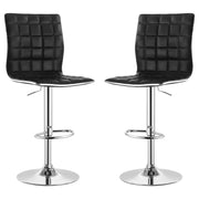 Ashbury Upholstered Adjustable Bar Stool Black (Set of 2)