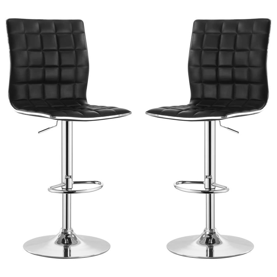 Ashbury Upholstered Adjustable Bar Stool Black (Set of 2)