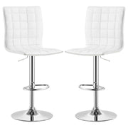 Ashbury Upholstered Adjustable Bar Stool White (Set of 2)