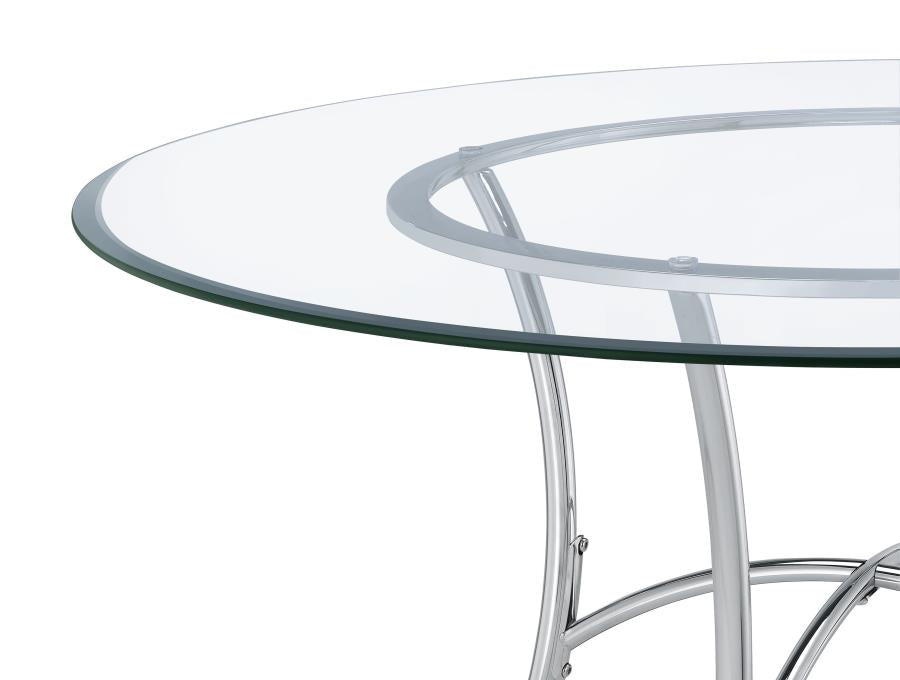 Kline 48-inch Round Glass Top Dining Table Chrome