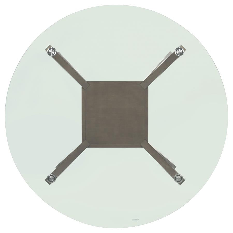 Paxton Round 48-inch Glass Top Counter Height Dining Table Brown