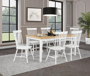 Andrews 7-piece Dining Set with White Chairs Light Ash and White