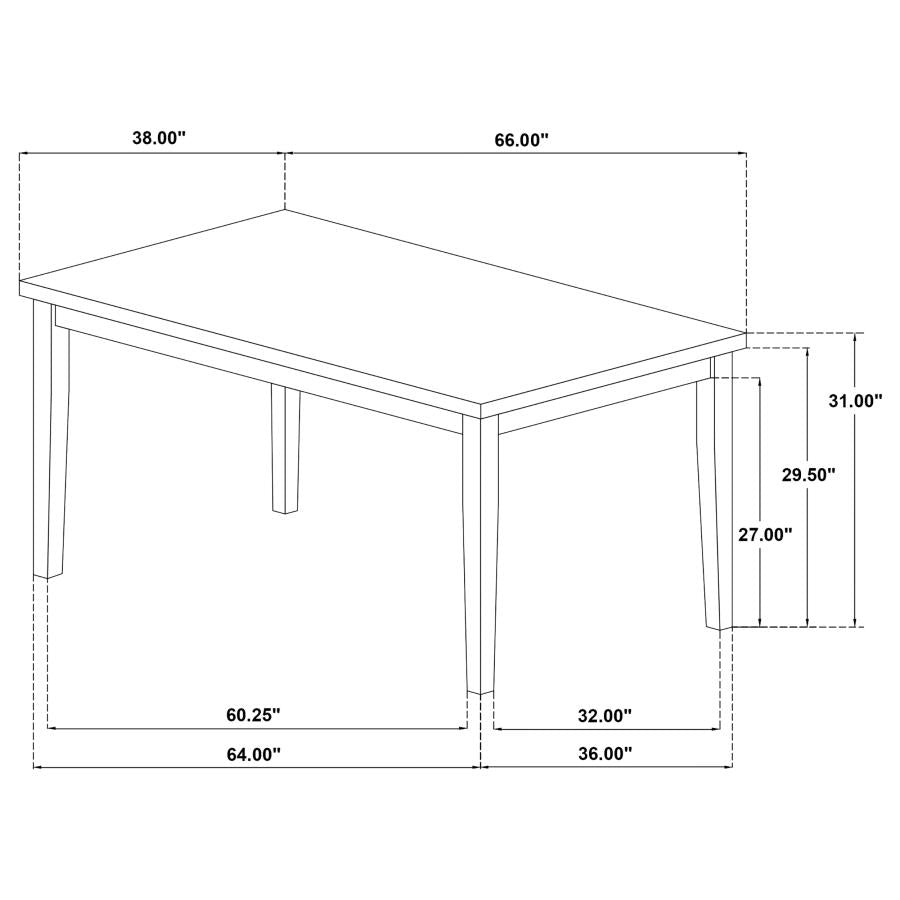 Andrews 7-piece Rectangular Dining Set Light Ash and White