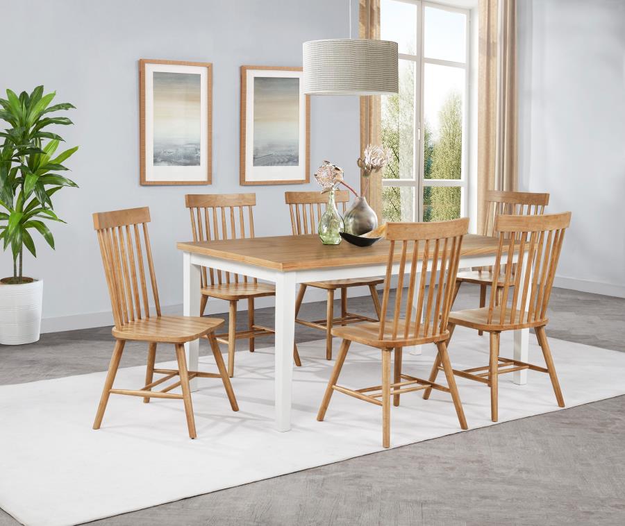 Andrews 66-inch Rectangular Dining Table Light Ash and White