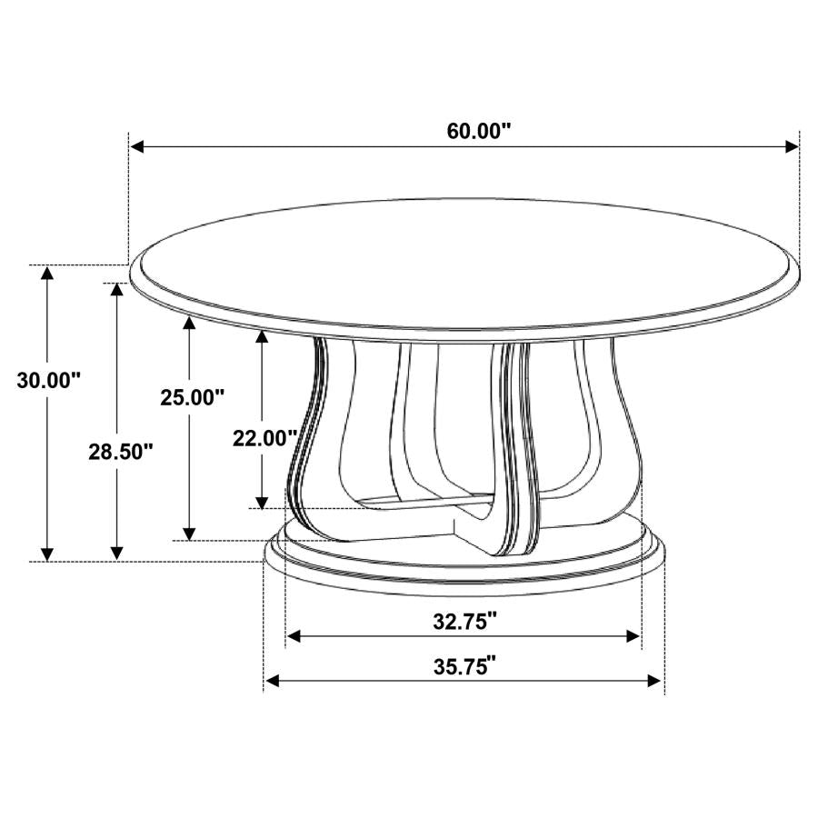 Trofello 5-Piece Farmhouse Round Pedestal Dining Set White Washed
