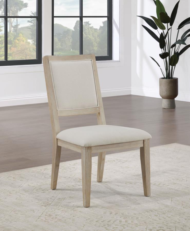 Trofello Upholstered-Back Dining Side Chair White Washed (Set of 2)