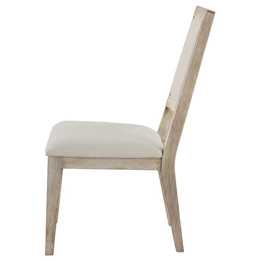 Trofello Upholstered-Back Dining Side Chair White Washed (Set of 2)