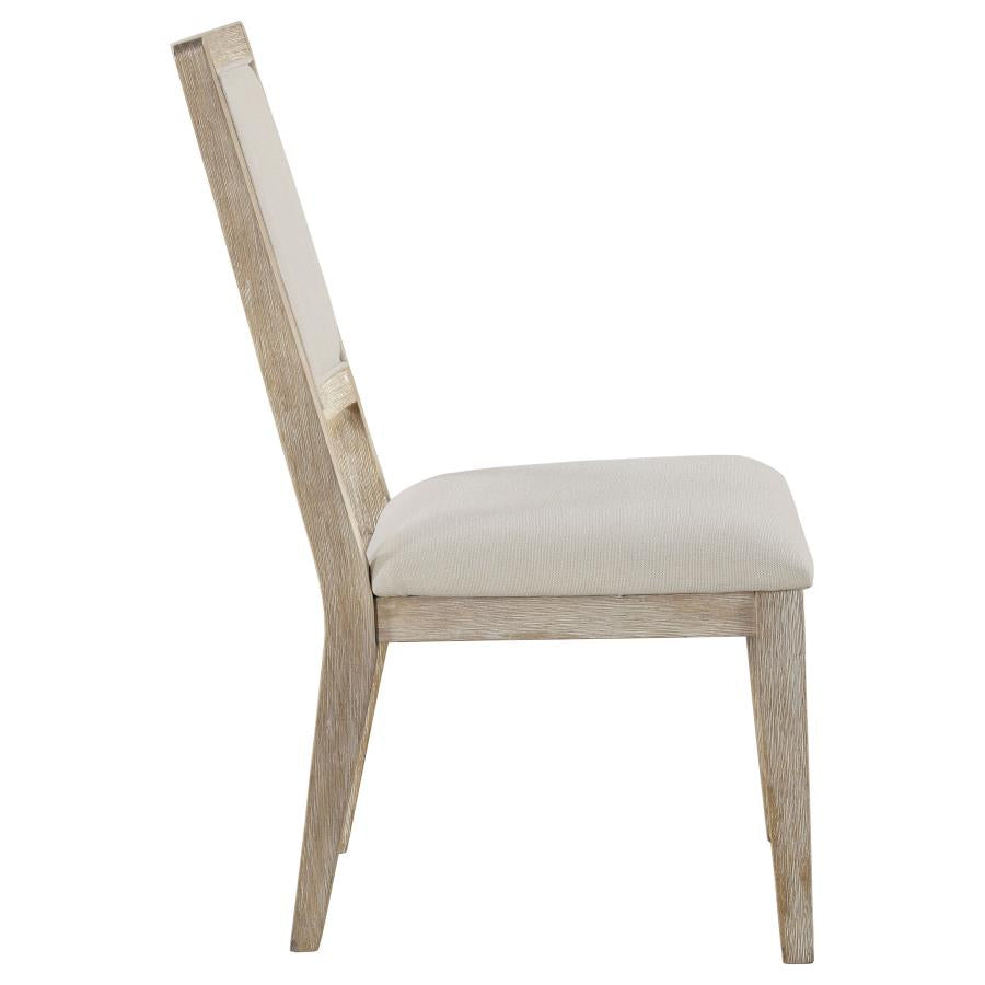 Trofello Upholstered-Back Dining Side Chair White Washed (Set of 2)
