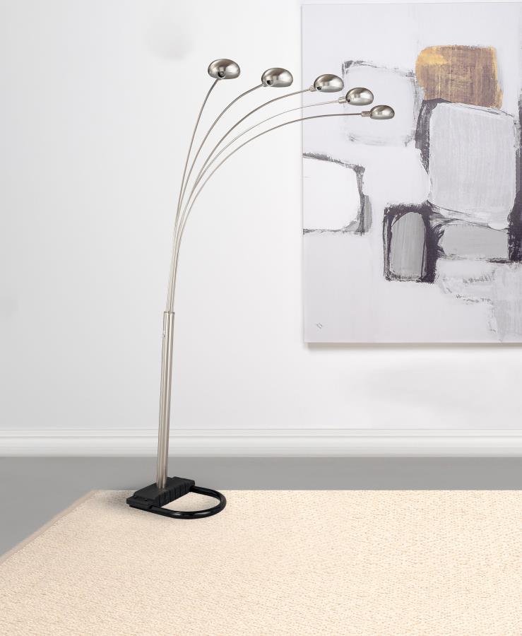 Kayd 92-inch Arc 5-light Dome Shade Metal Floor Lamp Chrome