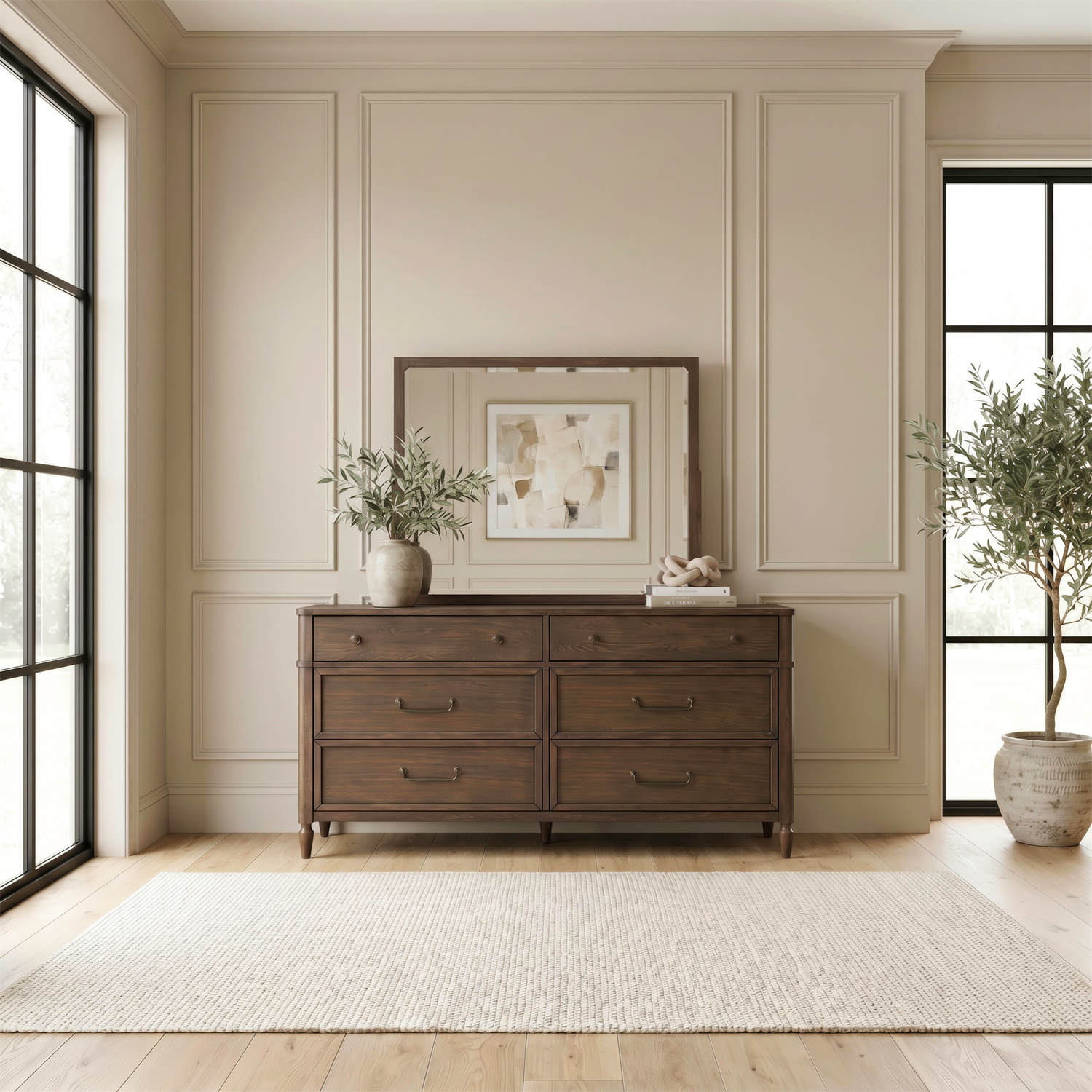 Wesley Hall Dresser & Mirror