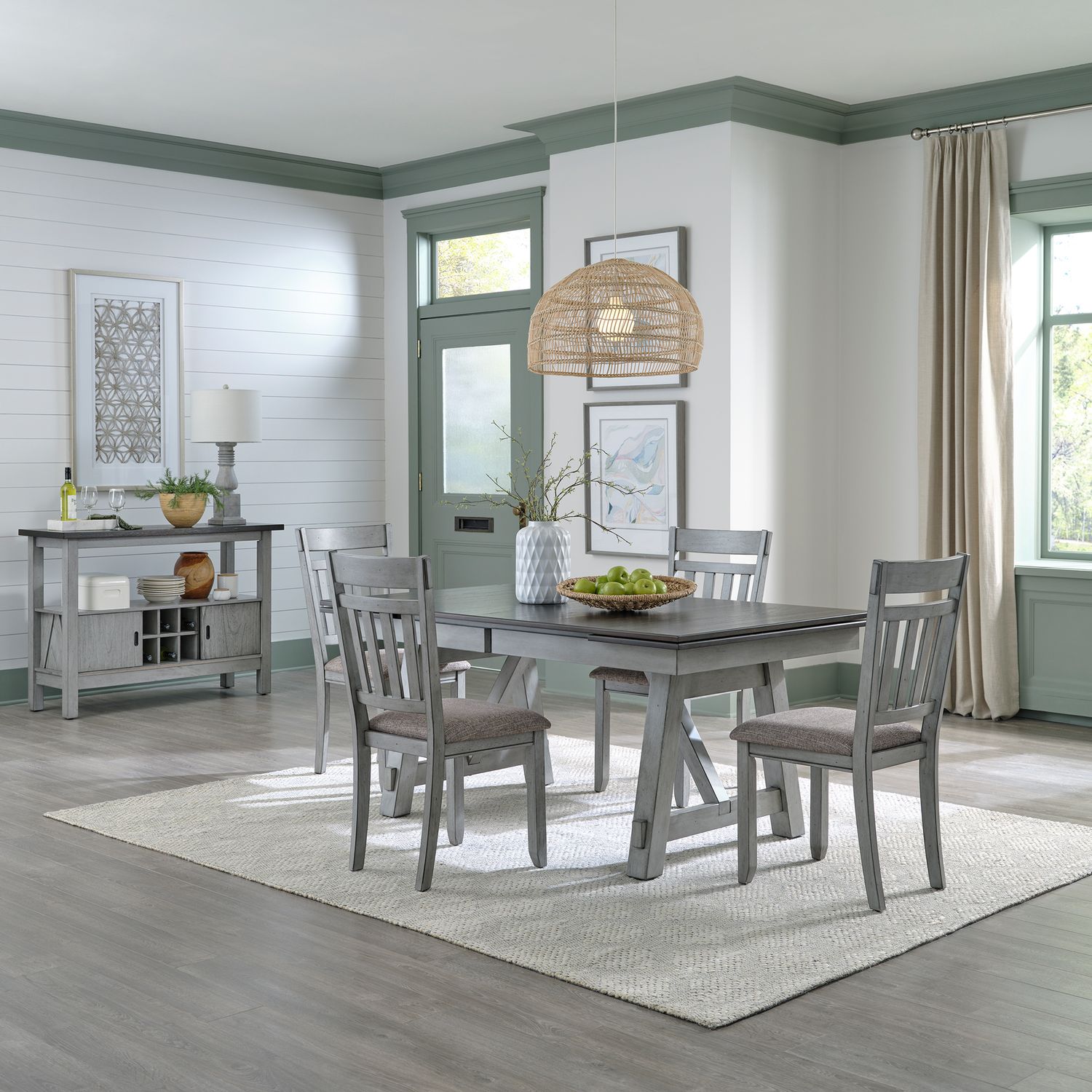 Newport 5 Piece Trestle Table Set