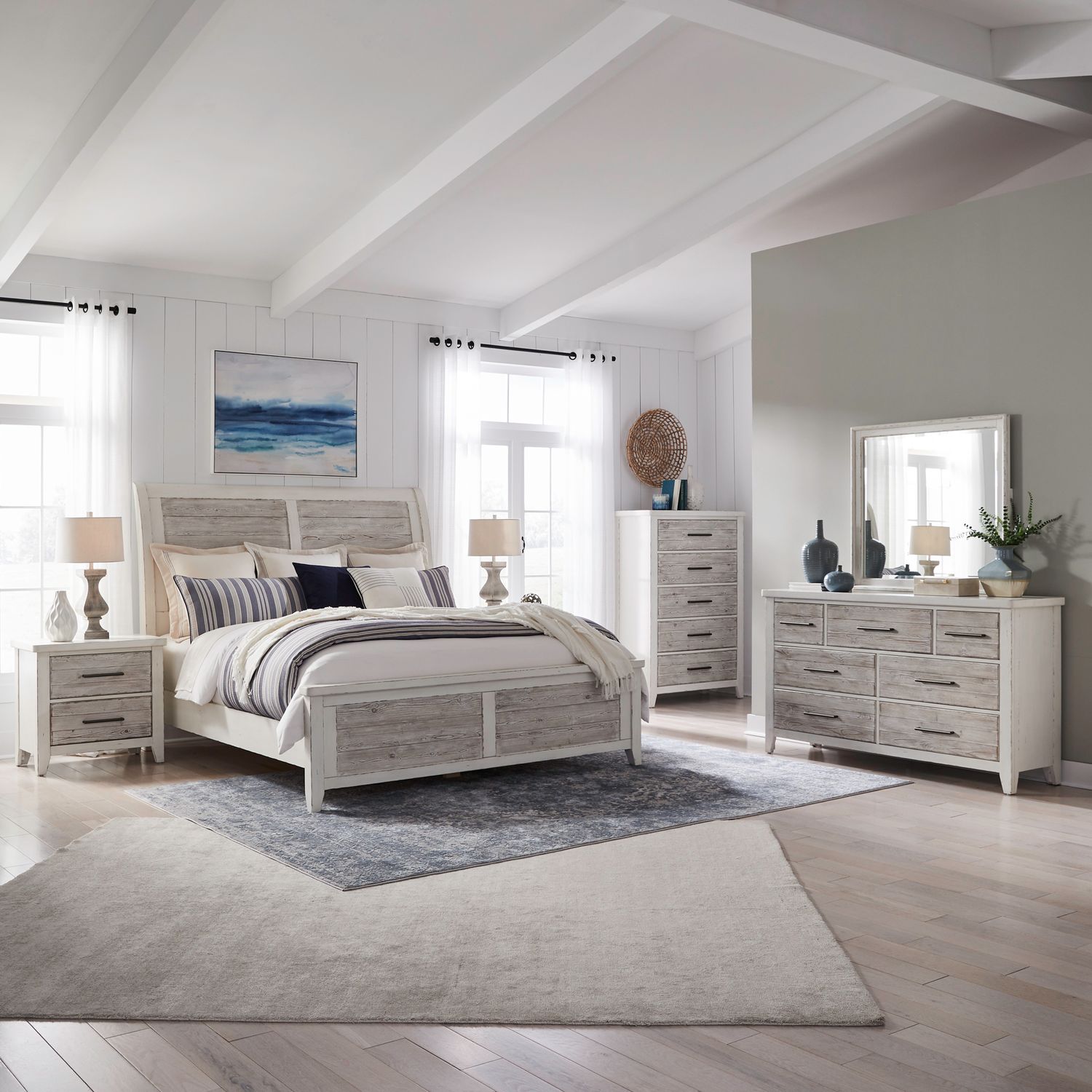 Backroads Queen Sleigh Bed, Dresser & Mirror, Chest, Nightstand