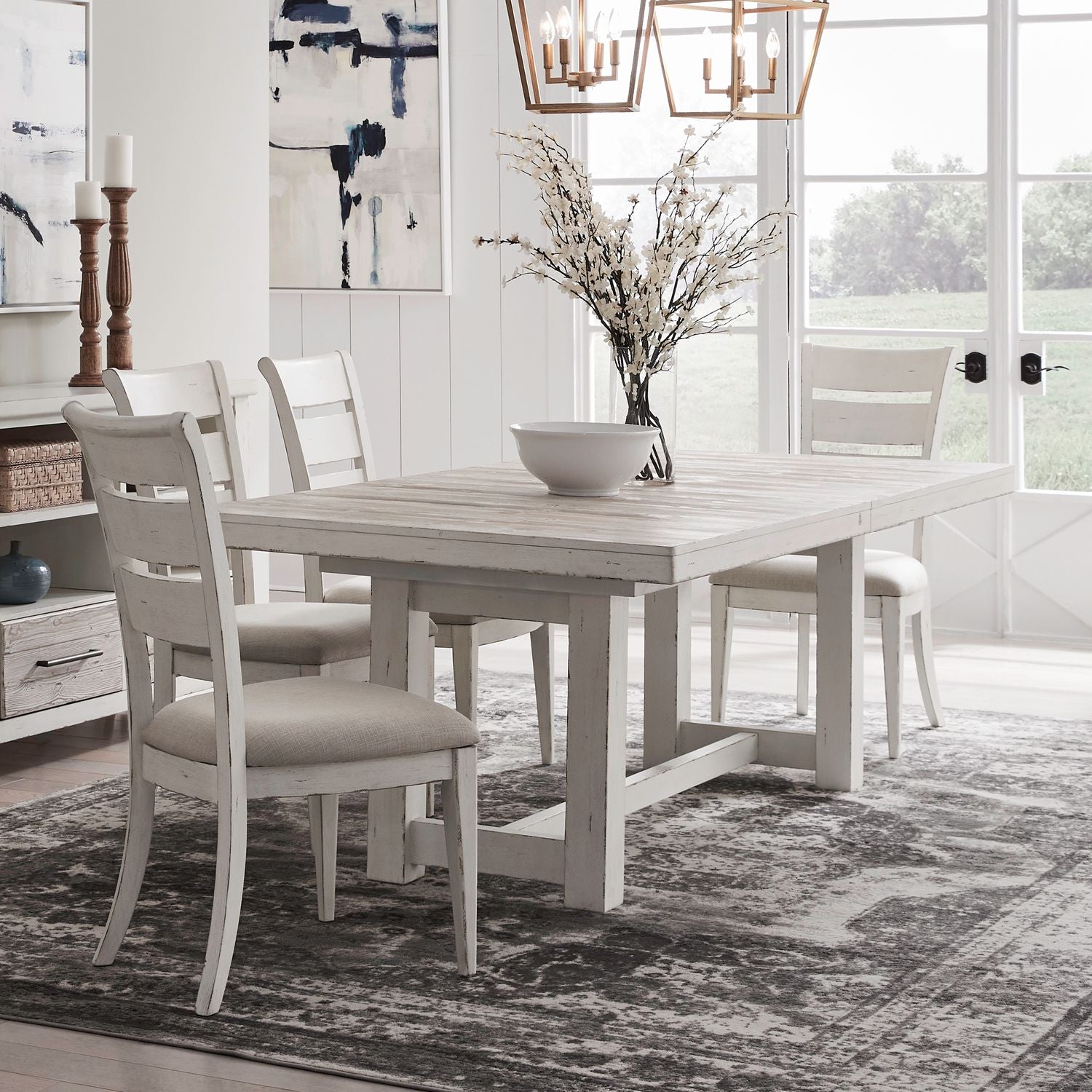 Backroads 5 Piece Trestle Table Set