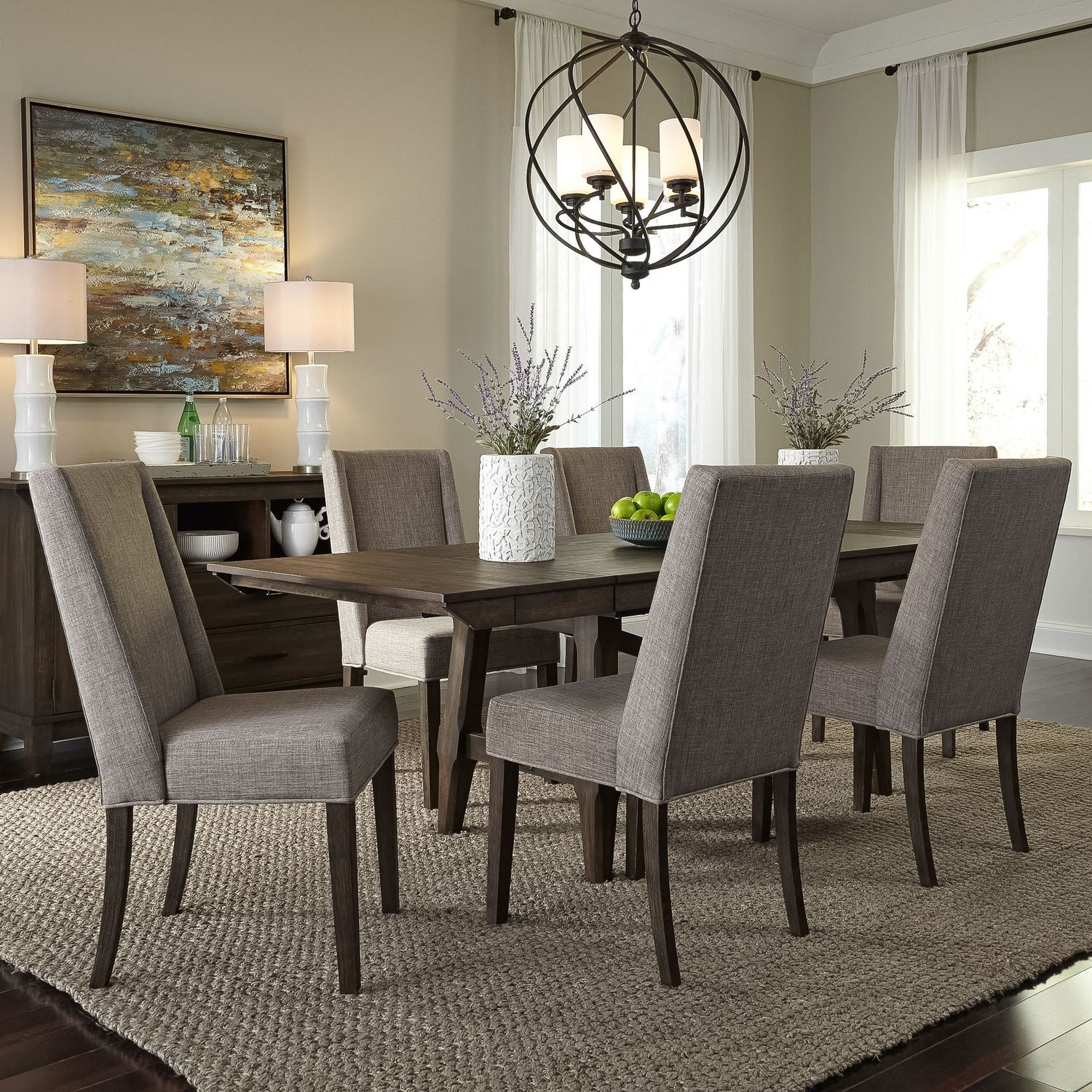 Double Bridge Opt 7 Piece Trestle Table Set