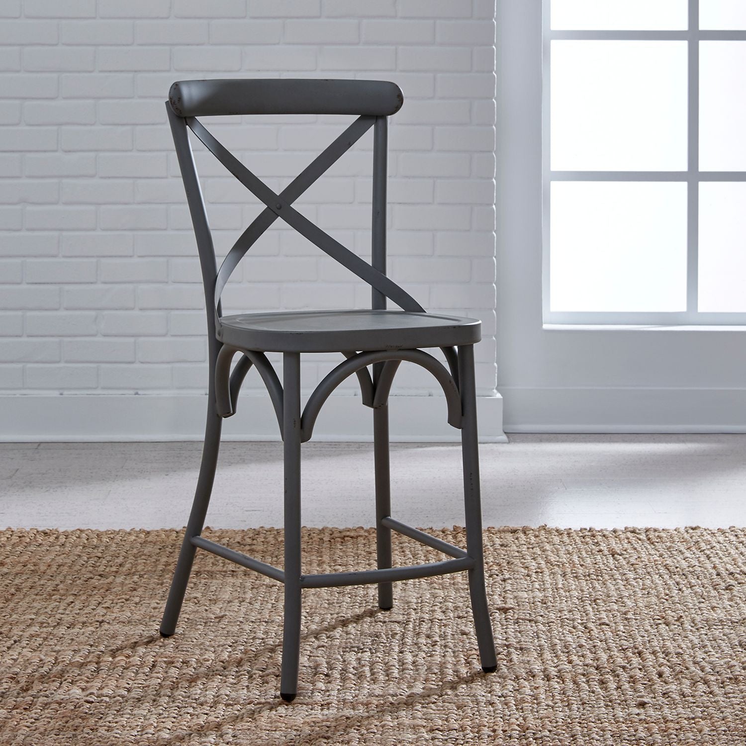 Vintage Series X Back Counter Chair - Grey