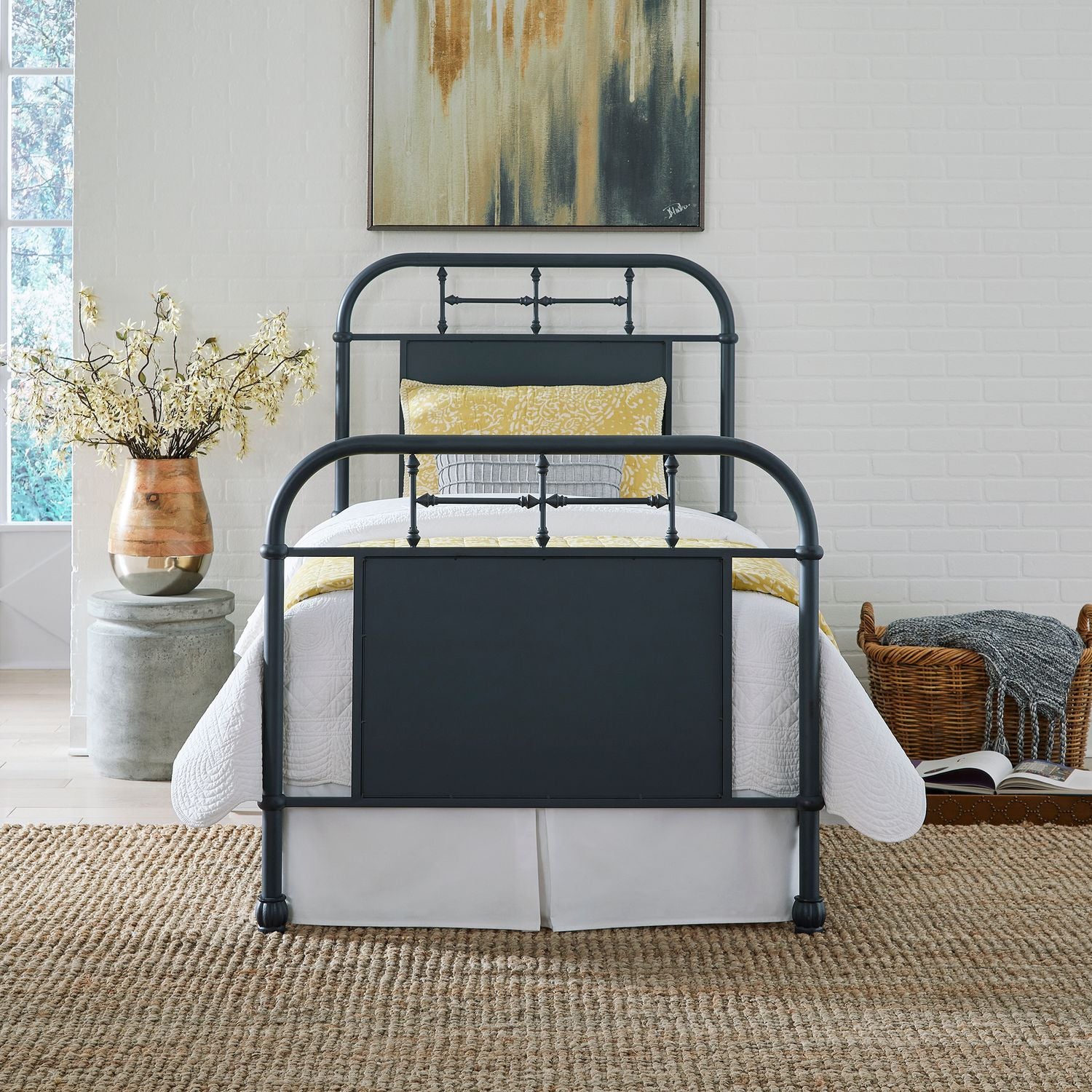 Vintage Series Twin Metal Bed - Navy