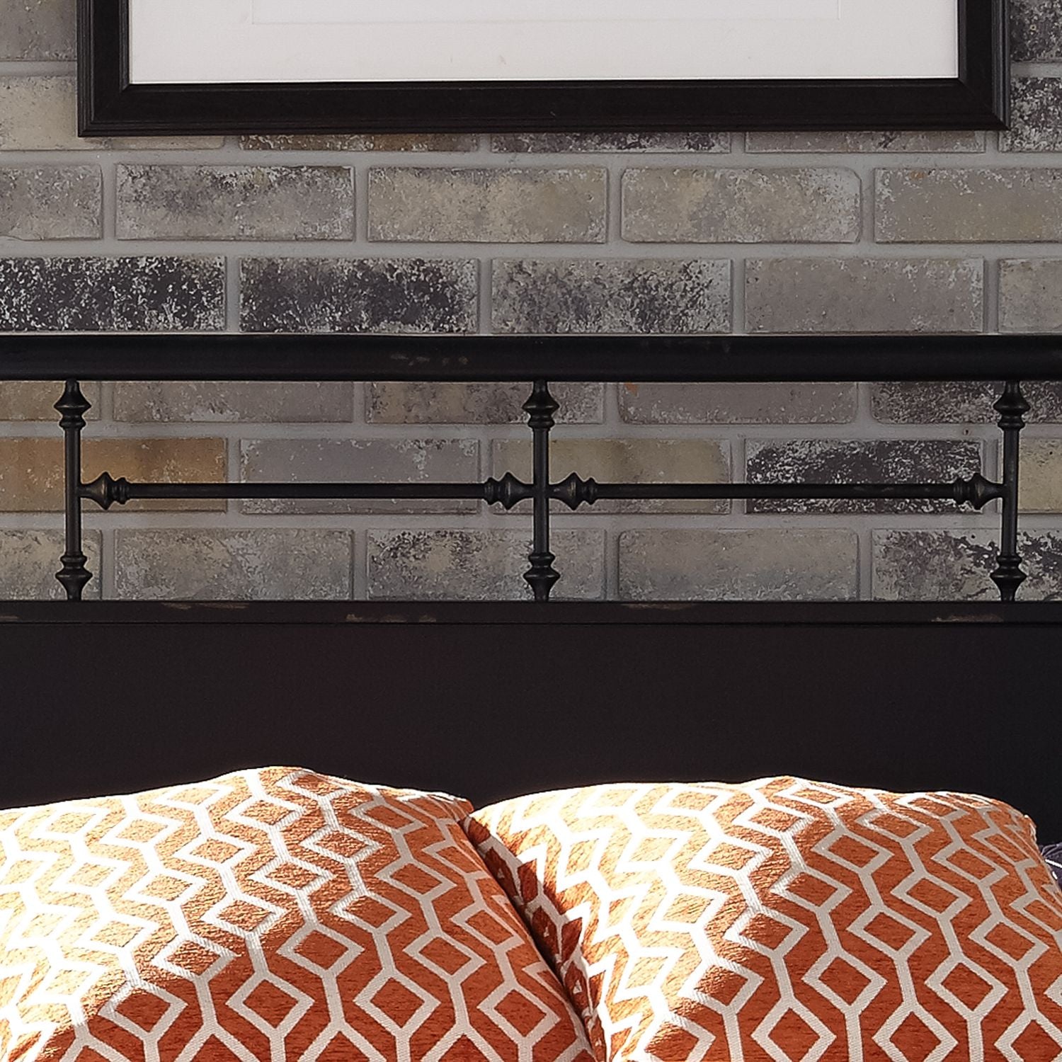 Vintage Series Queen Metal Headboard - Black
