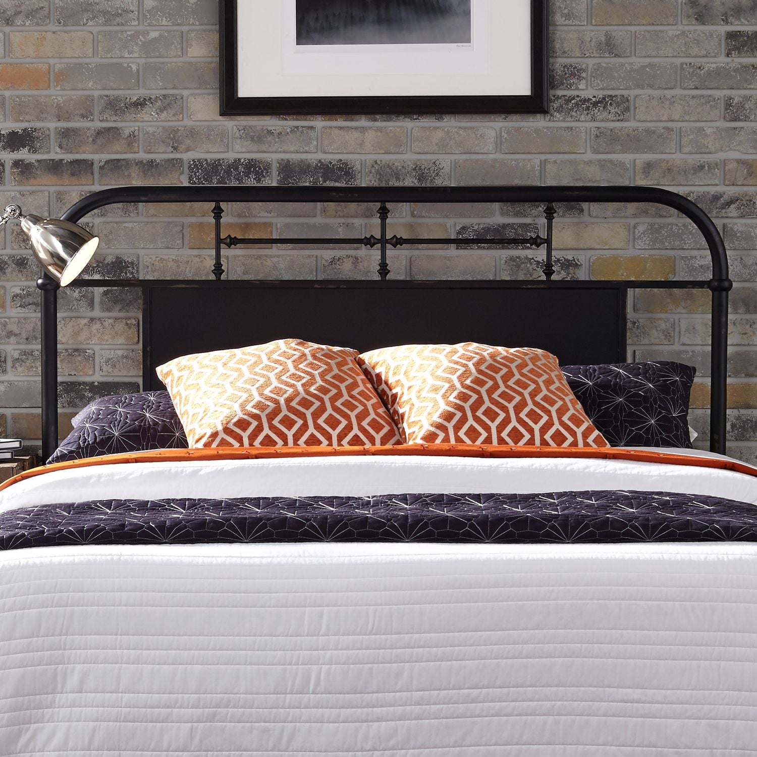 Vintage Series Queen Metal Headboard - Black