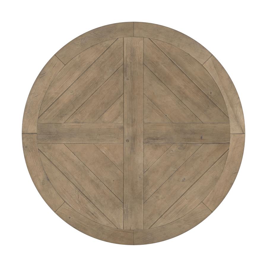 Florence Round 60-inch Wood Dining Table Rustic Honey