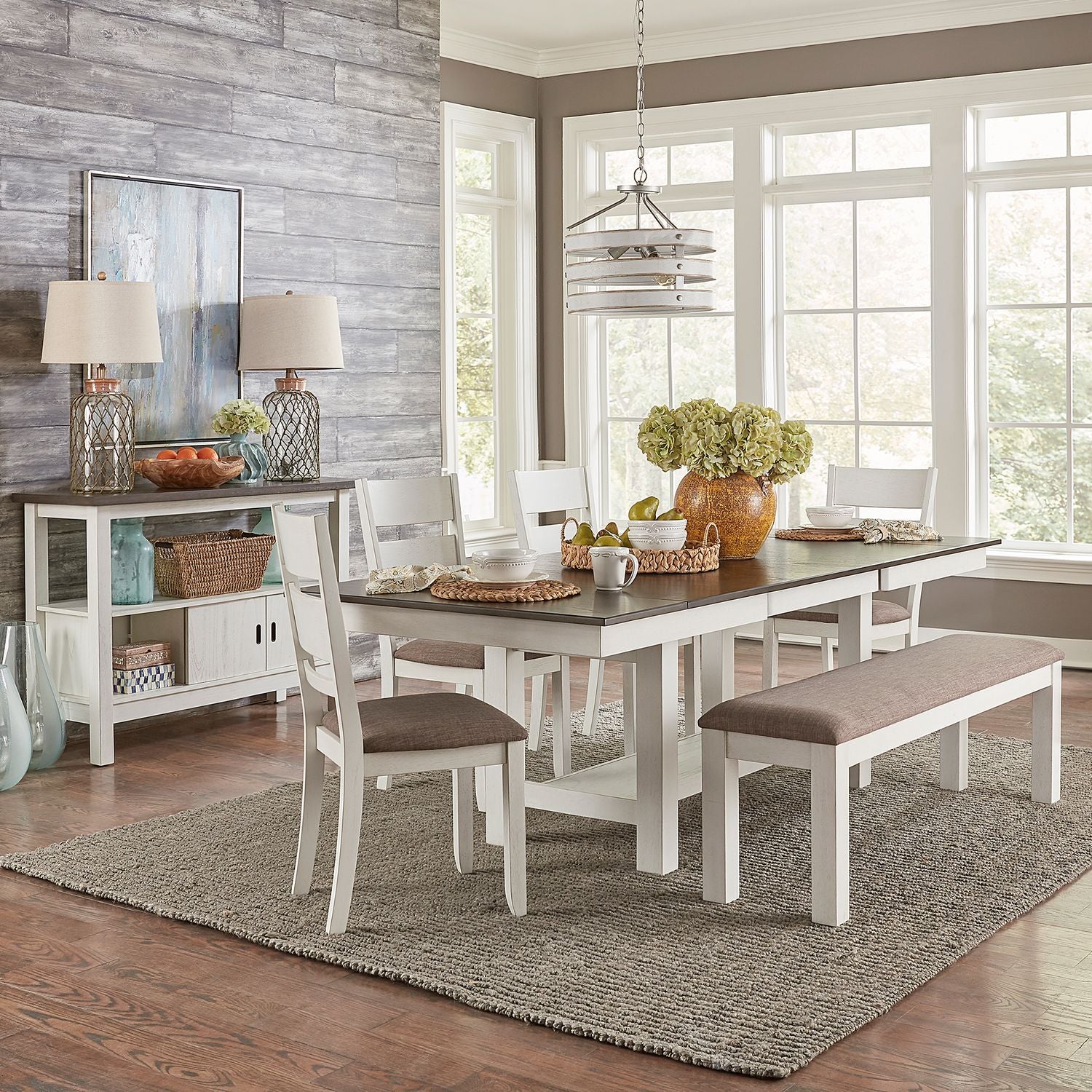 Brook Bay Optional 6 Piece Trestle Table Set