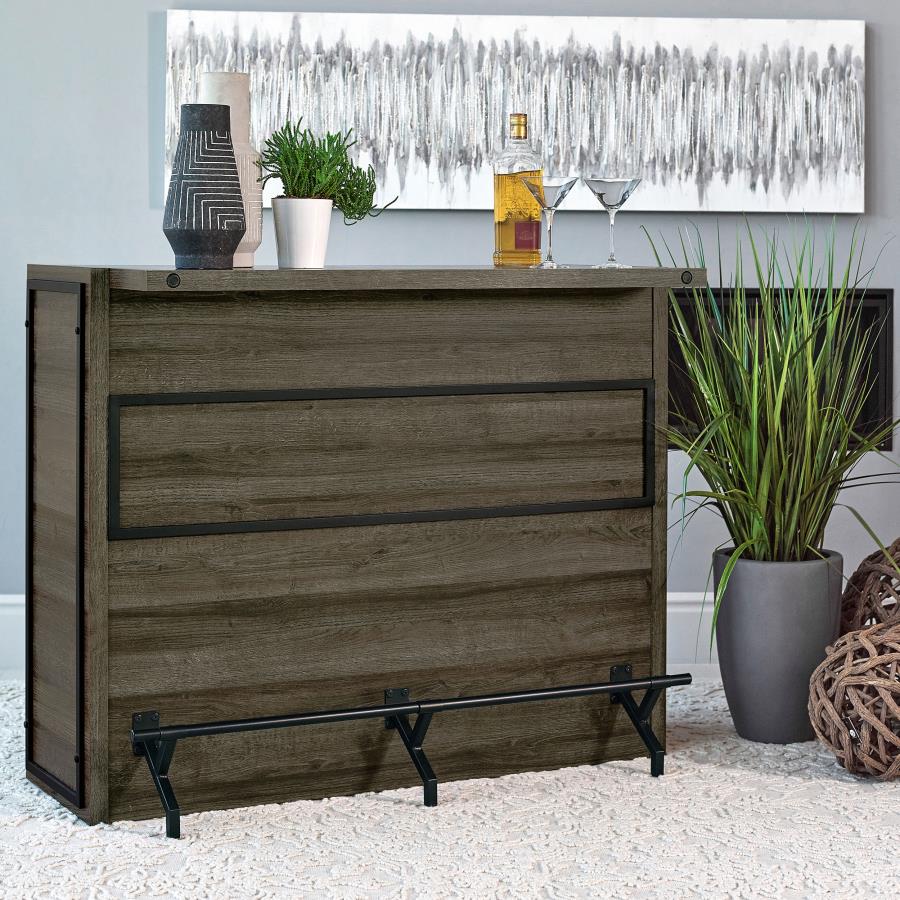 Joe 3-shelf Composite Wood Home Bar Wine Cabinet Aged Oak