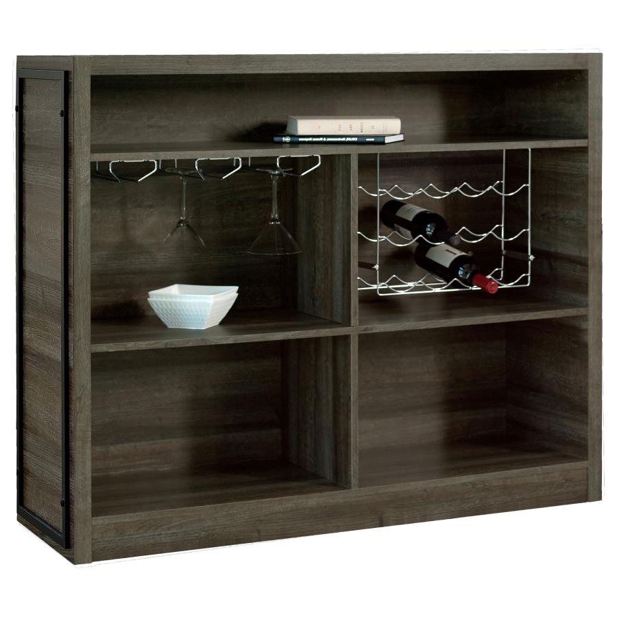 Joe 3-shelf Composite Wood Home Bar Wine Cabinet Aged Oak